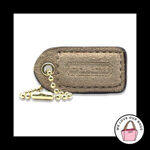 1.5" Y2K VINTAGE COACH Camel Suede Brown Leather Fob Bag Charm Keychain Hang Tag